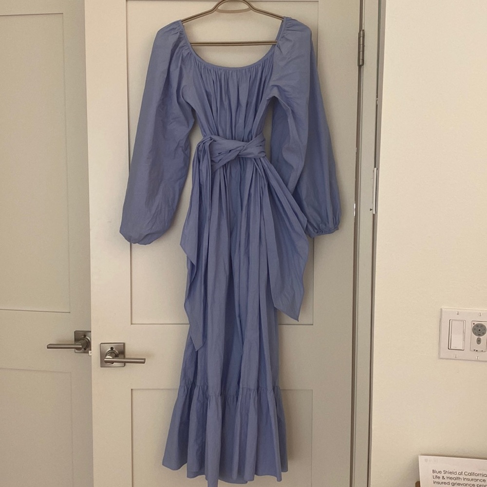 Maryam Nassir Zadeh - blue cotton maxi dress - 0